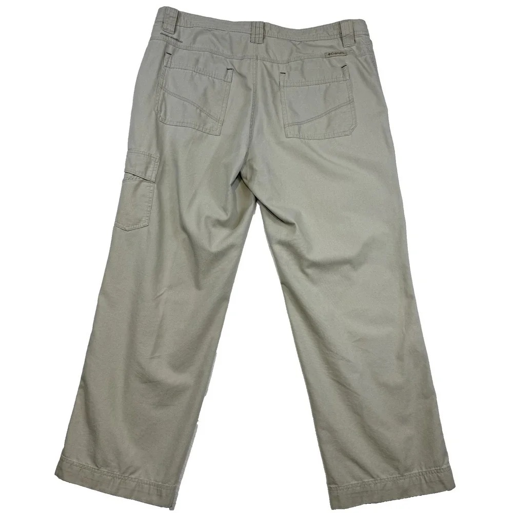 Columbia Outdoor Pants Men's 40x30‎ Khaki Omni-Shield Hiking Utility Cotton